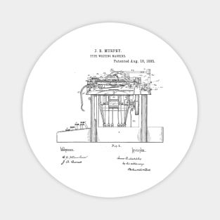 Type Writing Machine Vintage Patent Hand Drawing Magnet